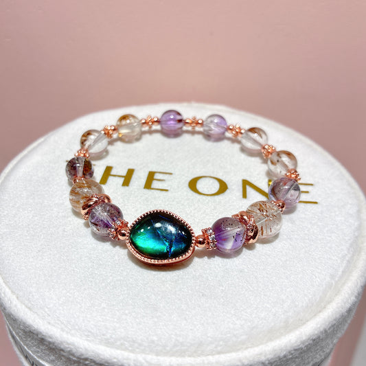 精品*紫鈦晶 x 斑彩石