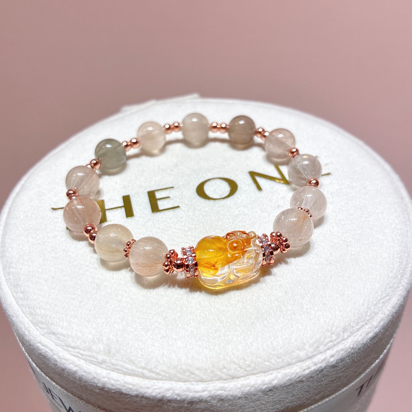 精品*彩兔毛 x 黃膠花貔貅