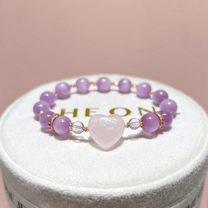 精品*紫鋰輝 x 粉晶愛心