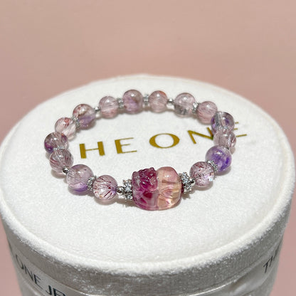 精品*紫超級七 x 螢石貔貅