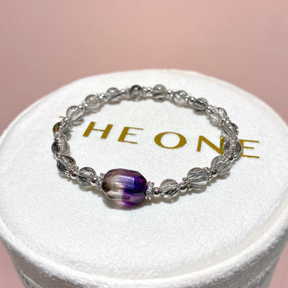 精品*黑順髮晶 x 紫超級七