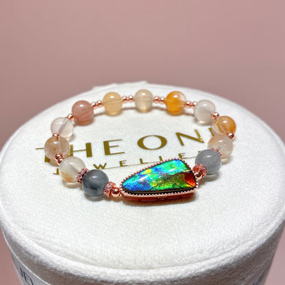 精品*彩兔毛 x 斑彩石