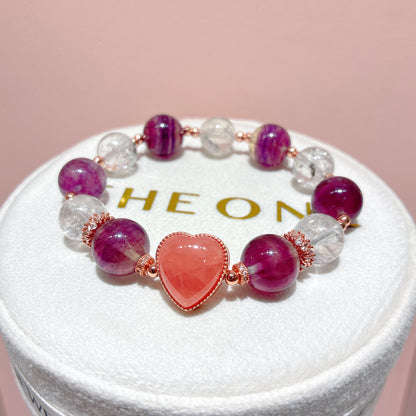 頂級*彩螢石 x 紅紋石