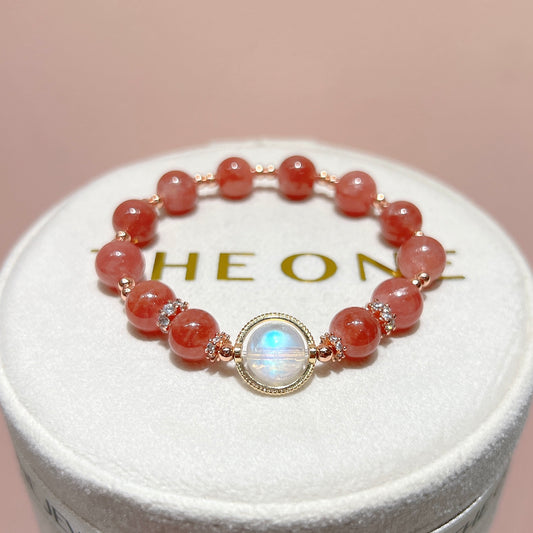 精品*冰種紅紋石 x 月亮石