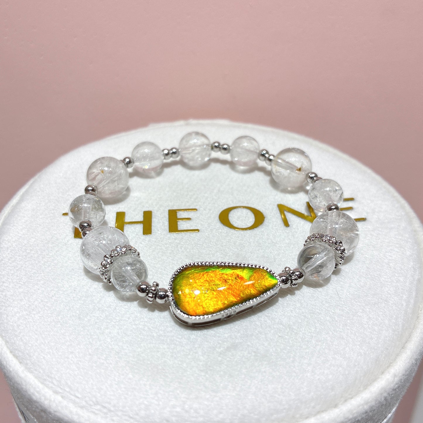 精品*白閃靈鑽 x 斑彩石