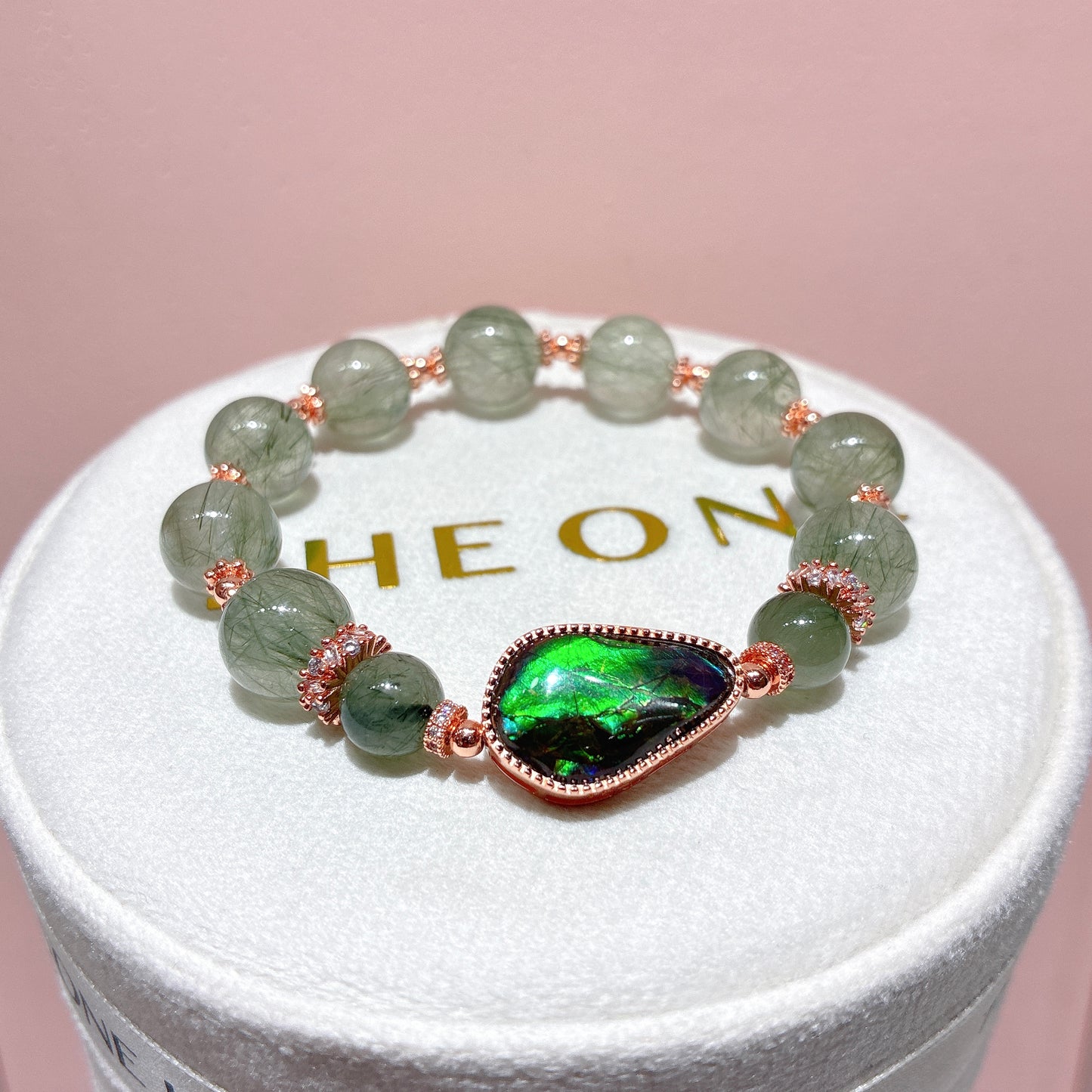 精品*綠髮晶 x 斑彩石