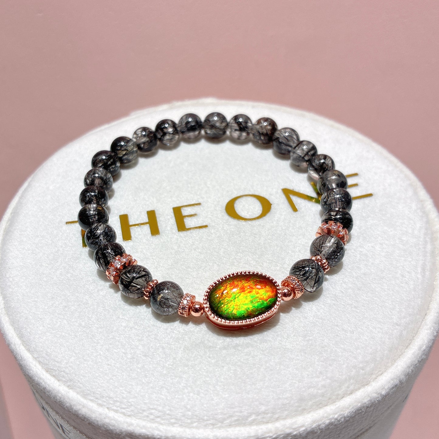 精品*黑髮晶 x 斑彩石