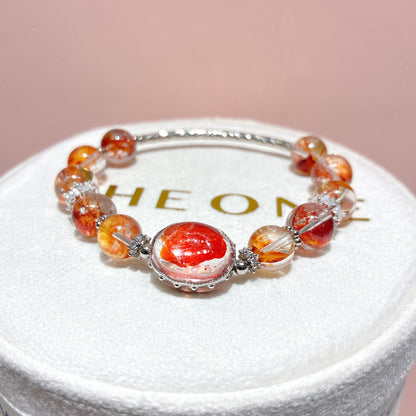 精品*橙紅膠花 x 錦鯉膠花