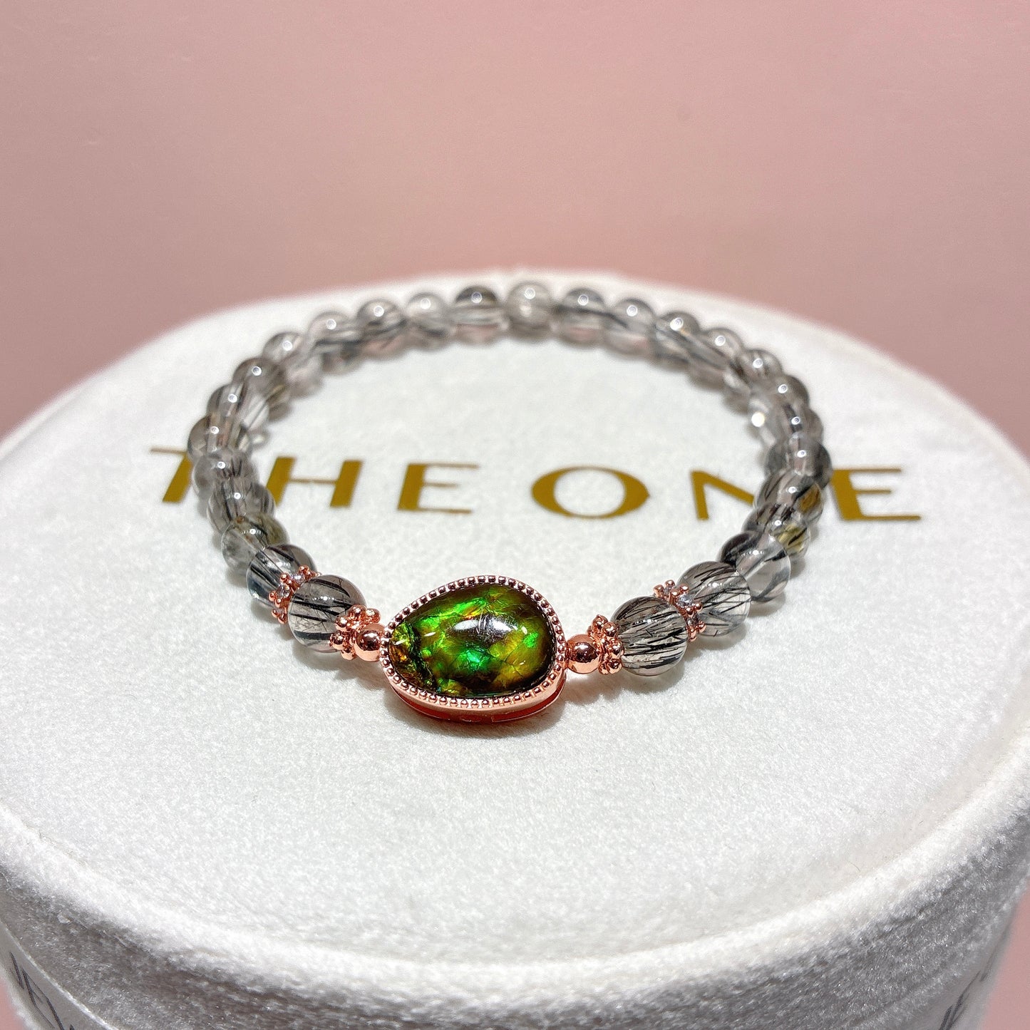 精品*黑順髮晶 x 斑彩石