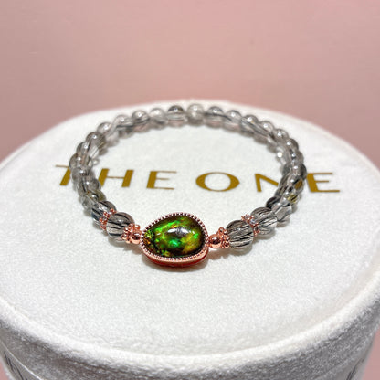 精品*黑順髮晶 x 斑彩石