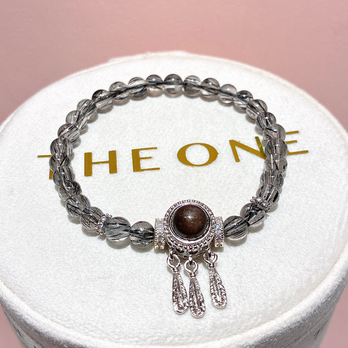 精品*黑順髮晶 x 銀曜石