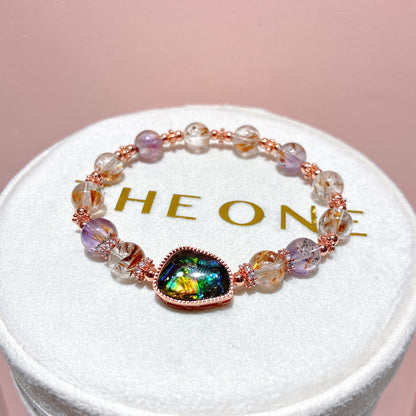 精品*紫鈦晶 x 斑彩石