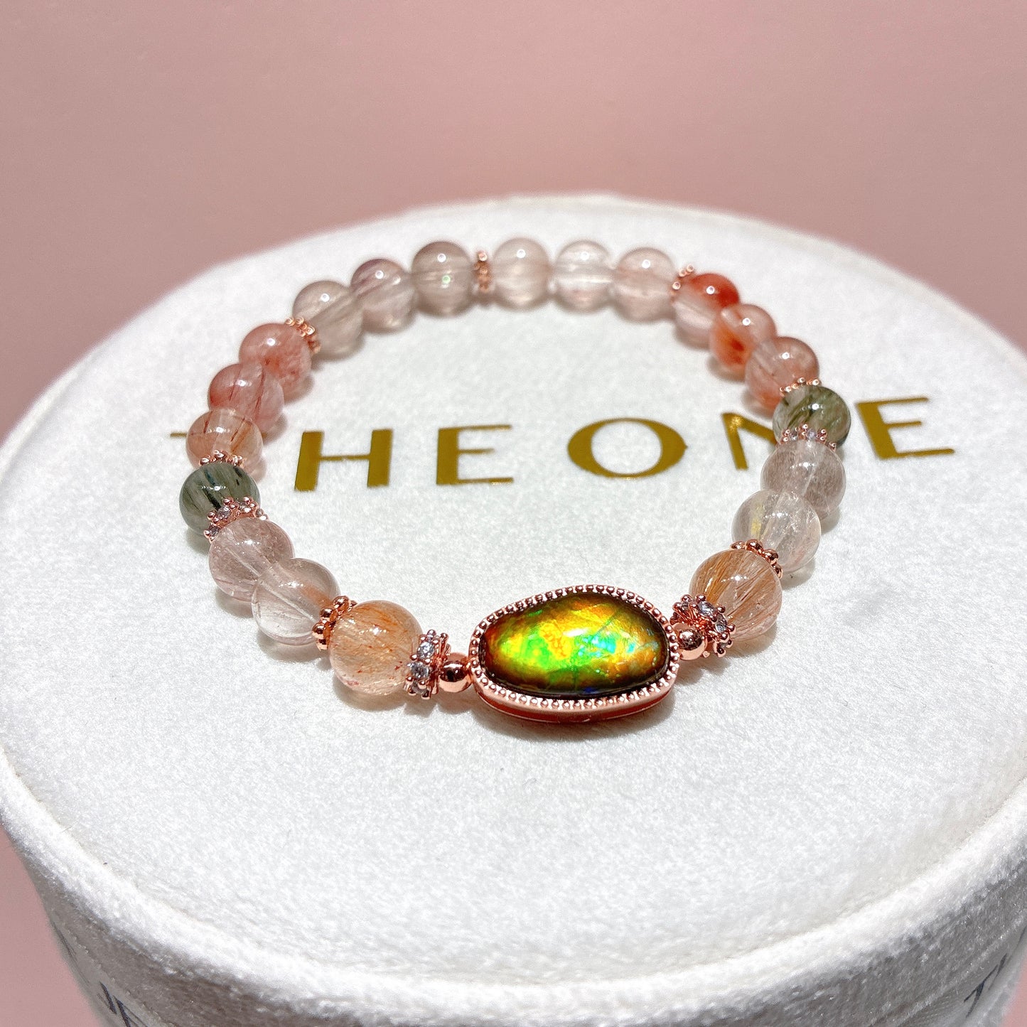 精品*彩兔毛 x 斑彩石