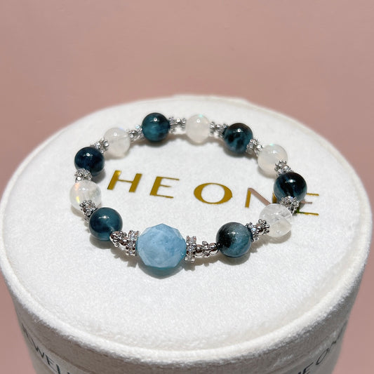 精品*馬島月亮石 x 海藍寶