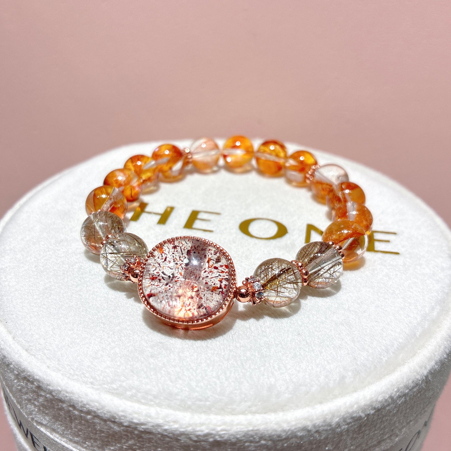 精品*橙紅膠花 x 超級七