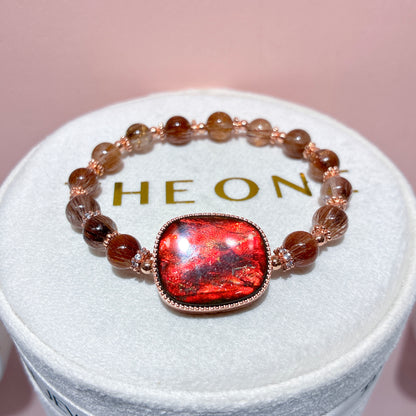 精品*巴西銅順髮晶 x 斑彩石