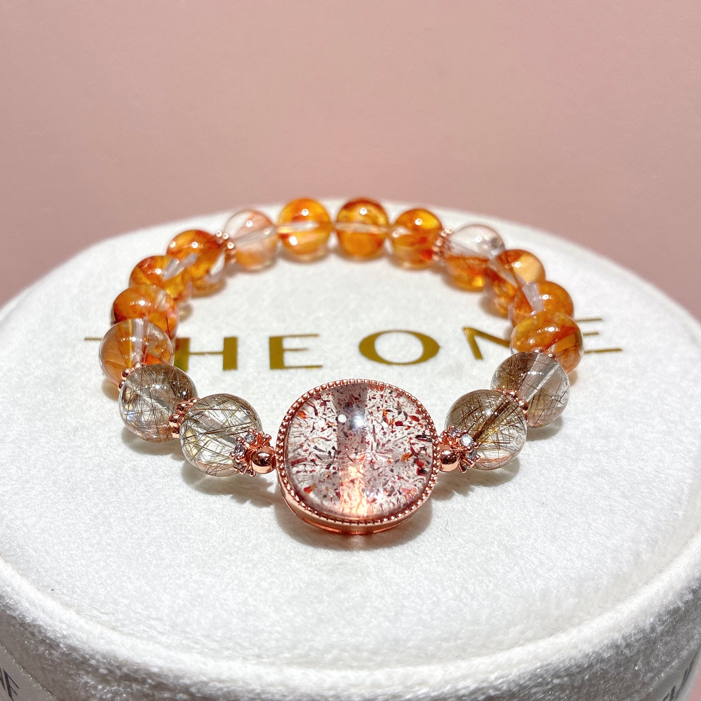 精品*橙紅膠花 x 超級七