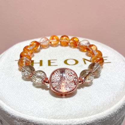 精品*橙紅膠花 x 超級七