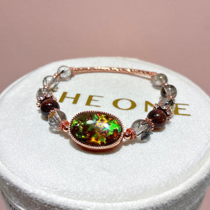 精品*黑髮晶 x 斑彩石