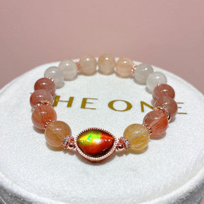 精品*彩兔毛 x 斑彩石