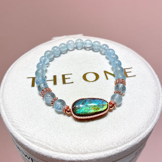 精品*海藍寶 x 斑彩石