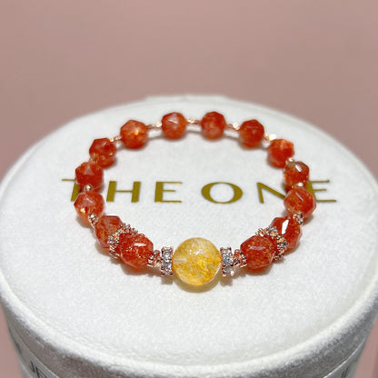 精品*金草莓太陽石 x 黃膠花