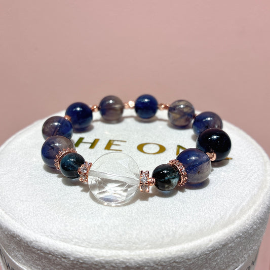 精品*堇青石 x 白水晶大衛星