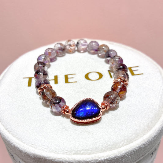 精品*紫鈦晶 x 斑彩石