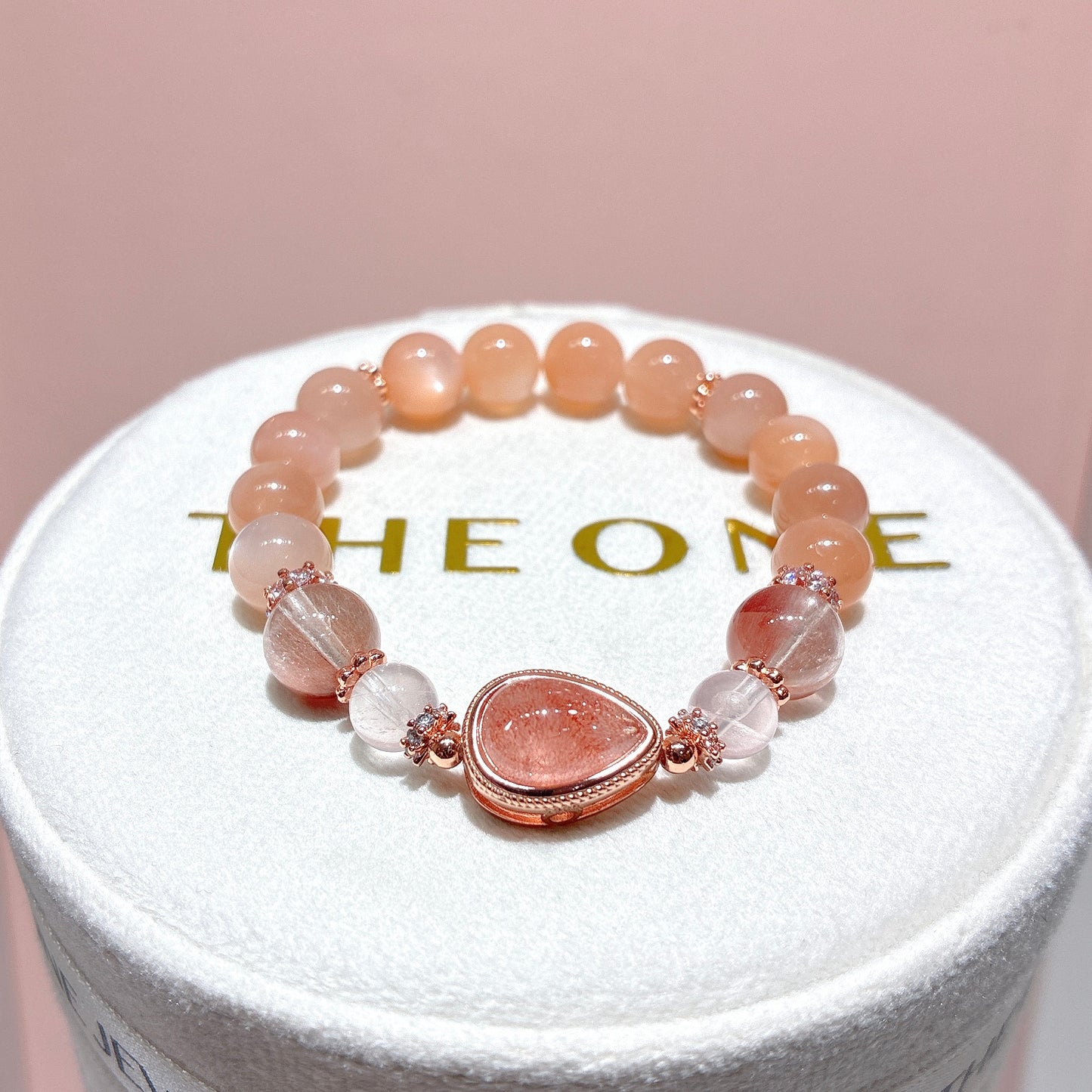 精品*粉橙月亮石 x 俄啤