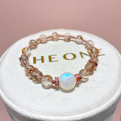 精品*羽毛鈦晶 x 月亮石