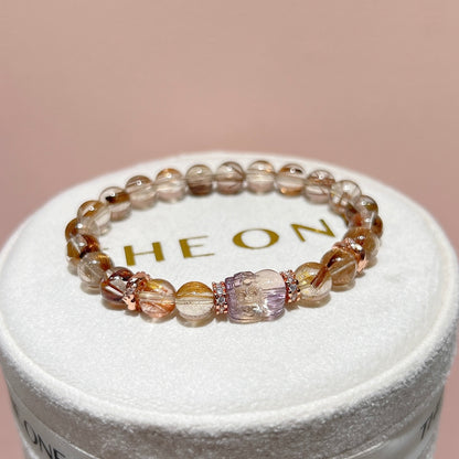 精品*金銅鈦晶 x 紫黃晶貔貅