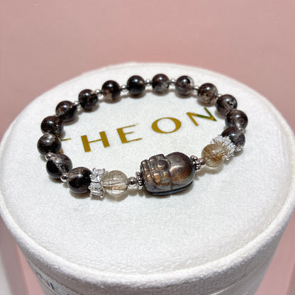 頂級*黑閃靈鑽 x 黑金太陽石貔貅