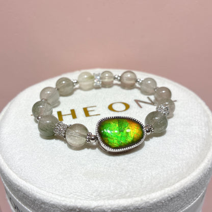 精品*綠兔毛 x 斑彩石