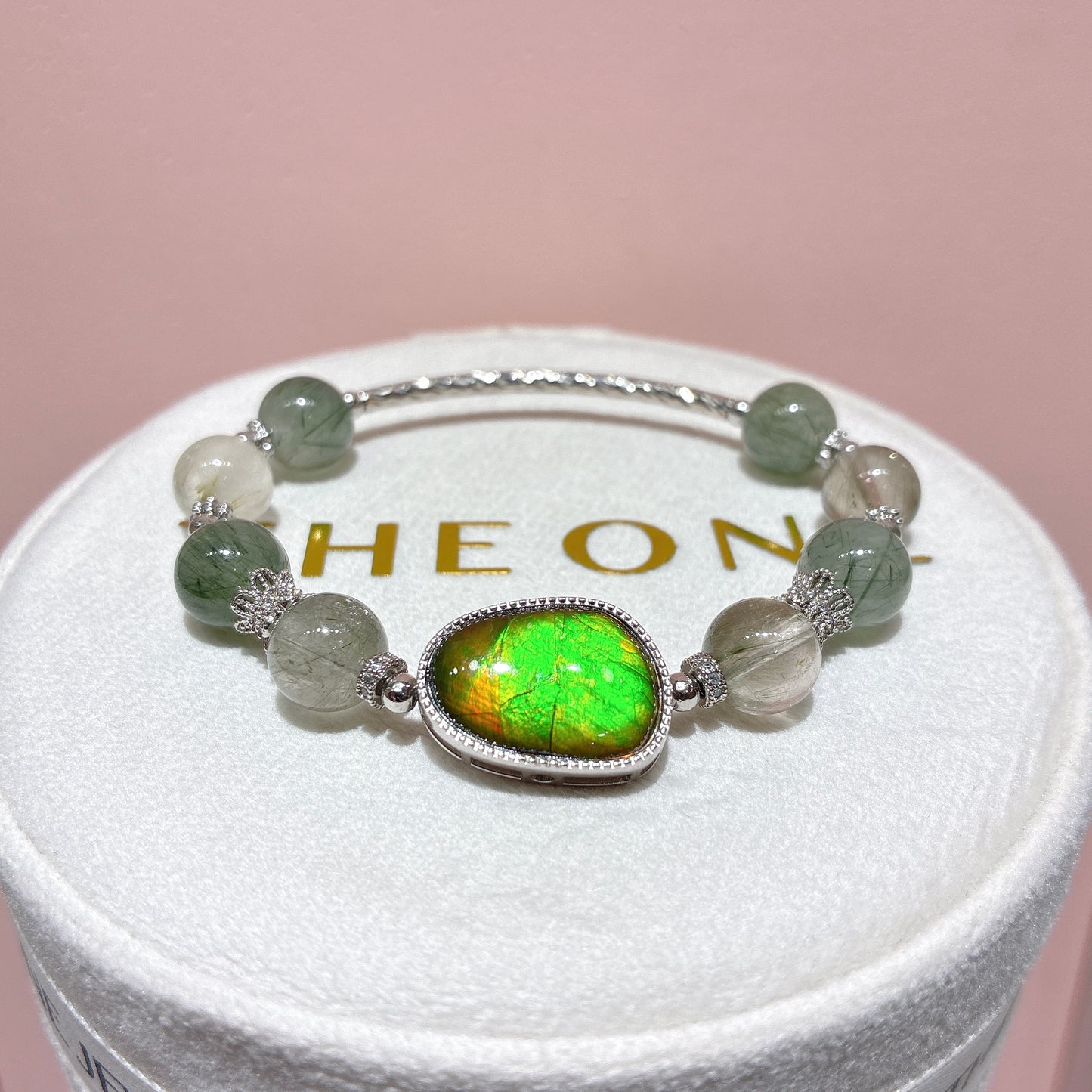 精品*綠髮晶 x 斑彩石