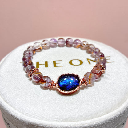 精品*紫鈦晶 x 斑彩石