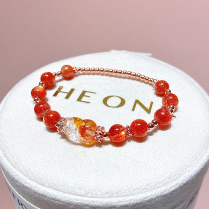 精品*金草莓太陽石 x 錦鯉膠花貔貅