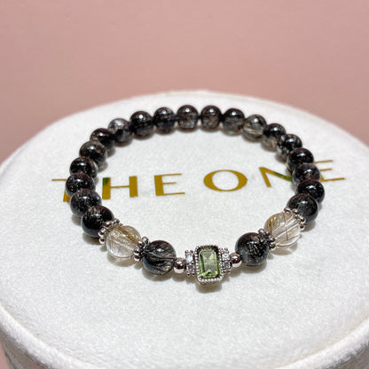 精品*黑髮晶 x 綠隕石