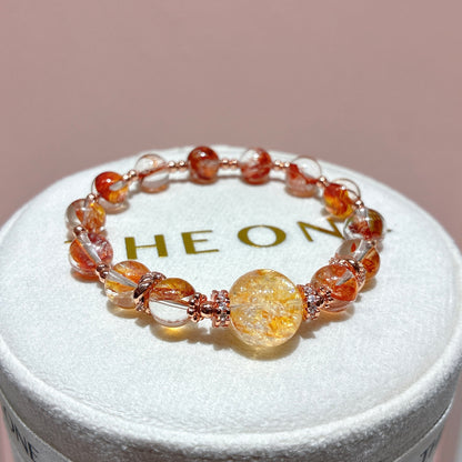 精品*橙紅膠花 x 金魚黃膠花