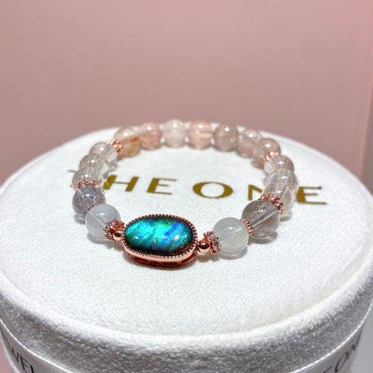 精品*鋼絲彩兔毛 x 斑彩石