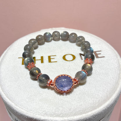 精品*紫拉長石 x 坦桑石