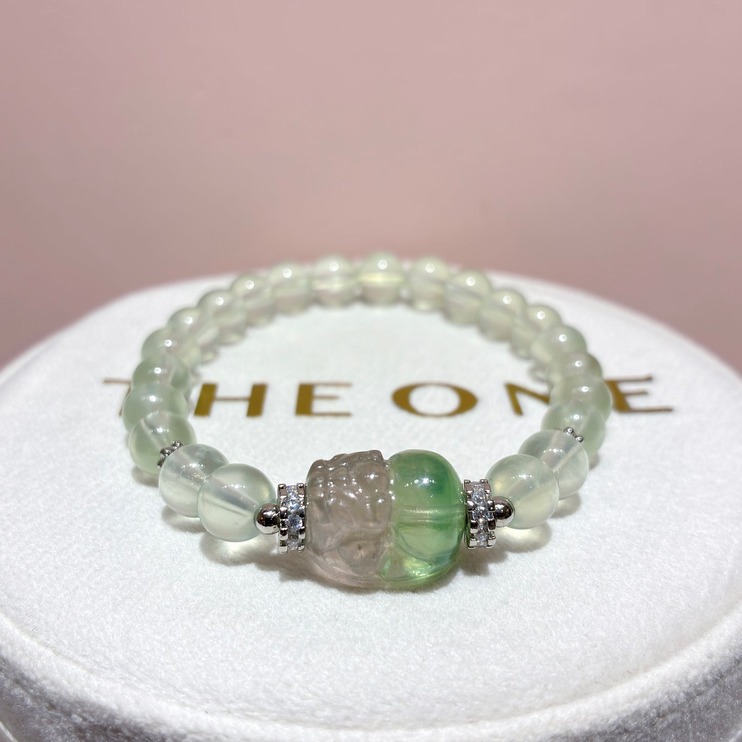 精品*葡萄石 x 綠螢石貔貅