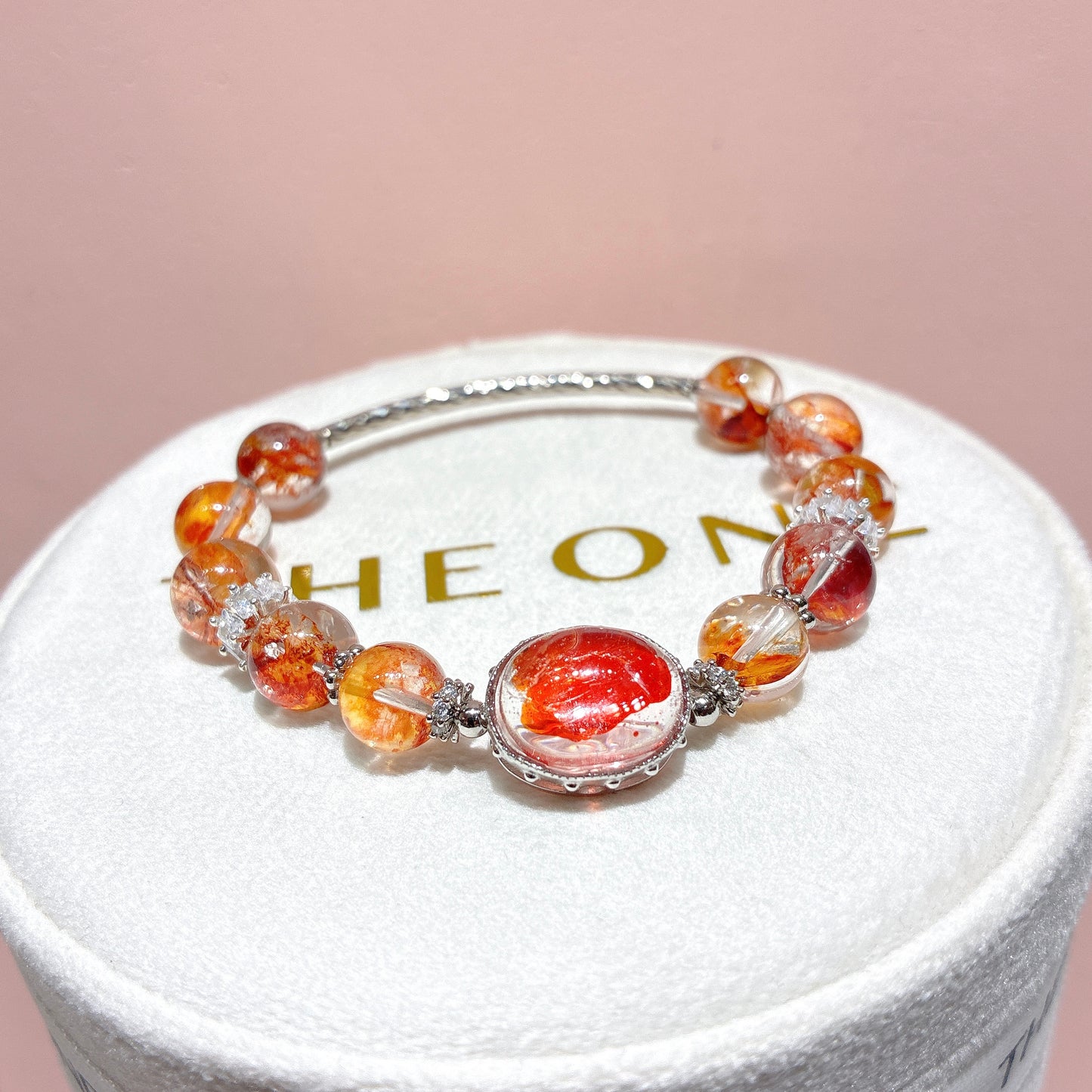 精品*橙紅膠花 x 錦鯉膠花