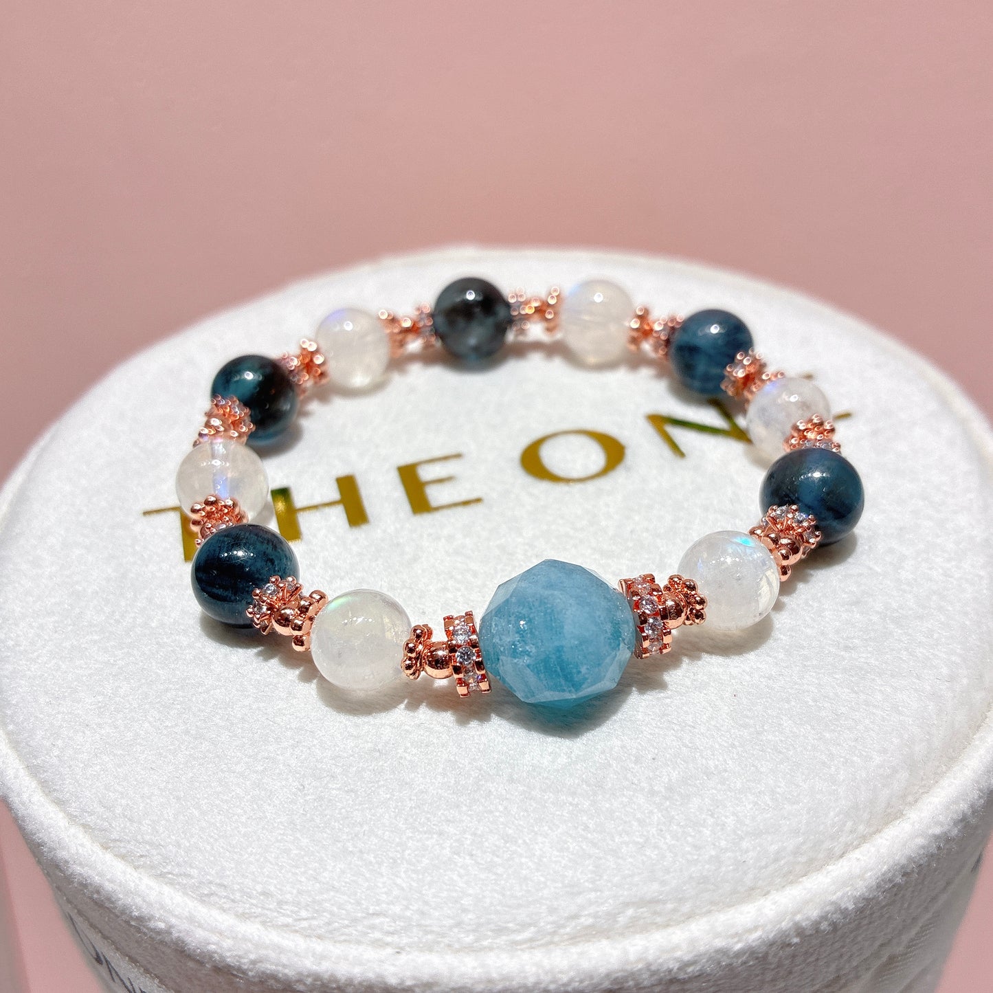 精品*魔鬼海藍寶 x 月亮石