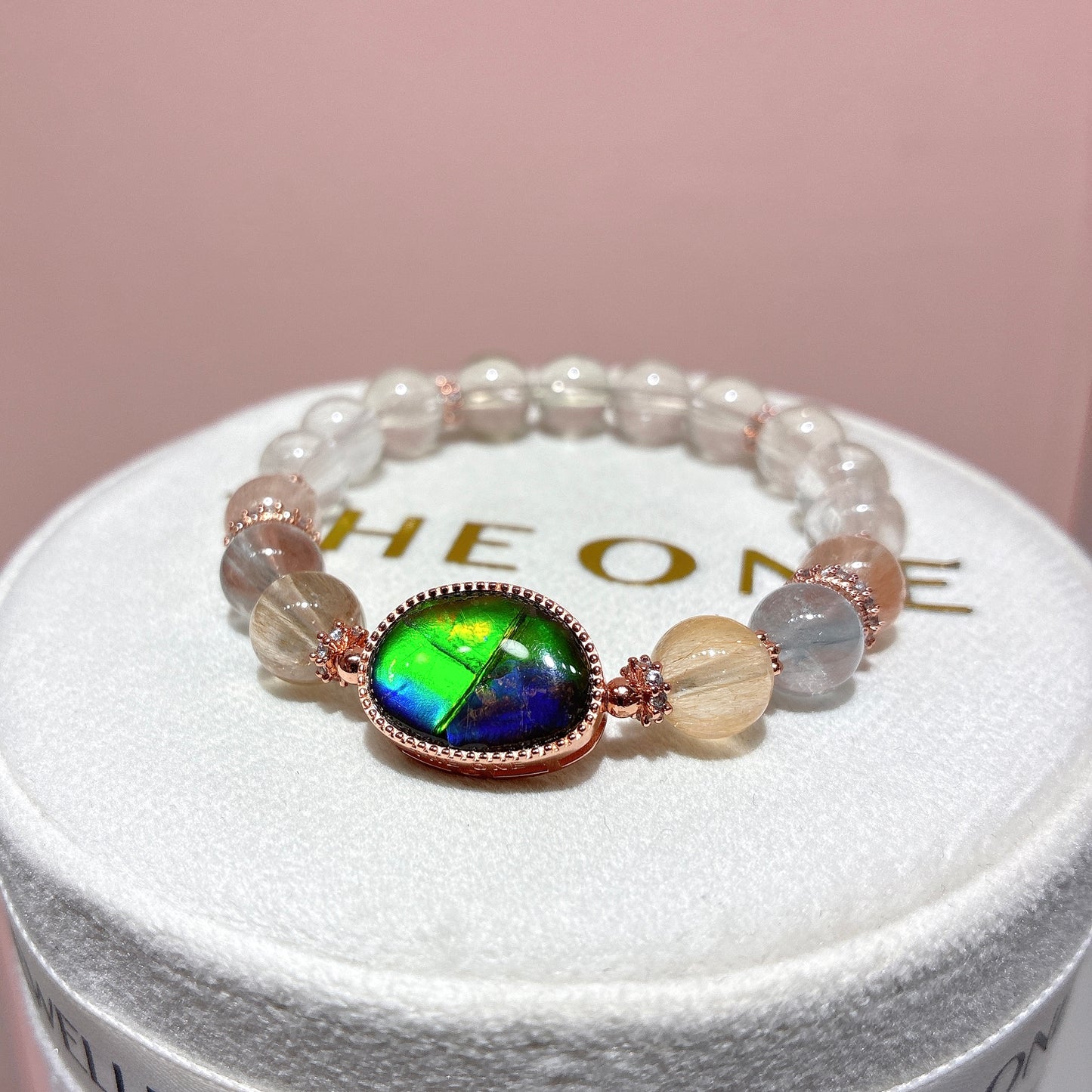 精品*鋼絲彩兔毛 x 斑彩石