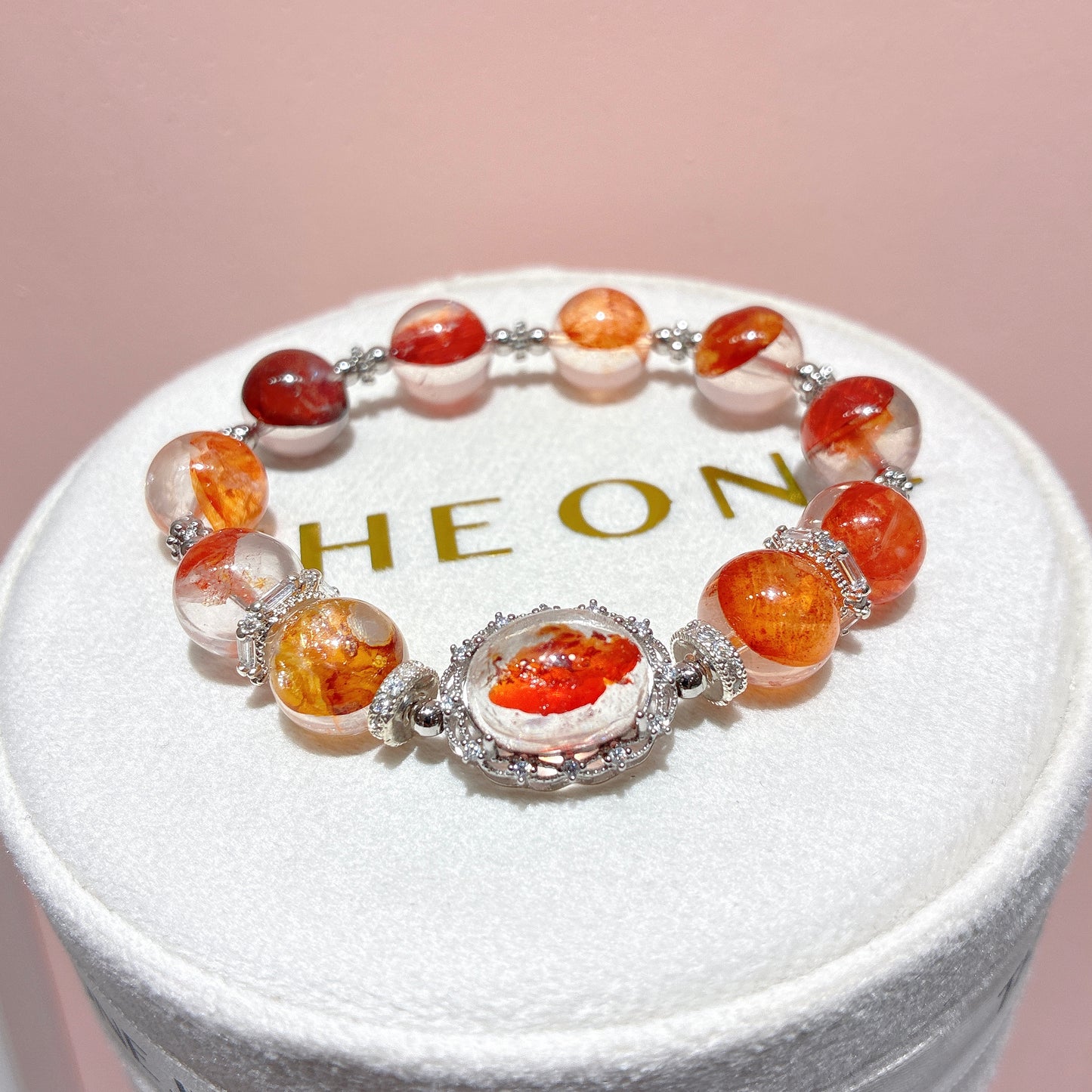 精品*橙紅膠花 x 錦鯉膠花