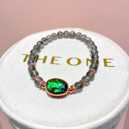 精品*黑順髮晶 x 斑彩石