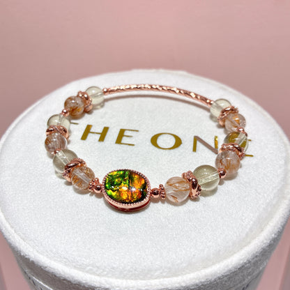 精品*羽毛鈦晶 x 斑彩石