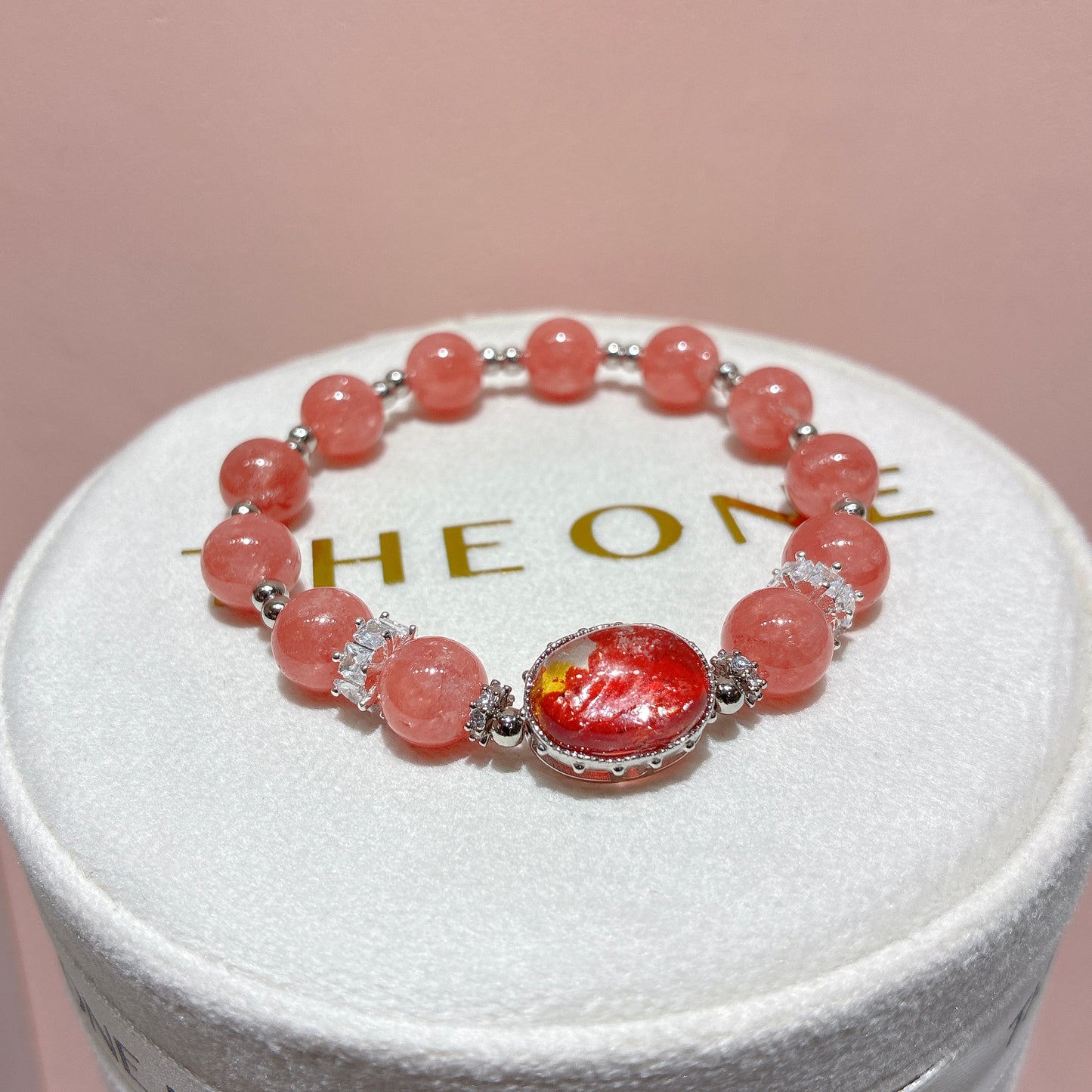 頂級*冰種紅紋石 x 錦鯉膠花