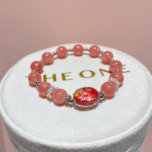 頂級*冰種紅紋石 x 錦鯉膠花