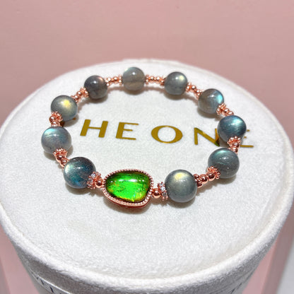 精品*拉長石 x 斑彩石